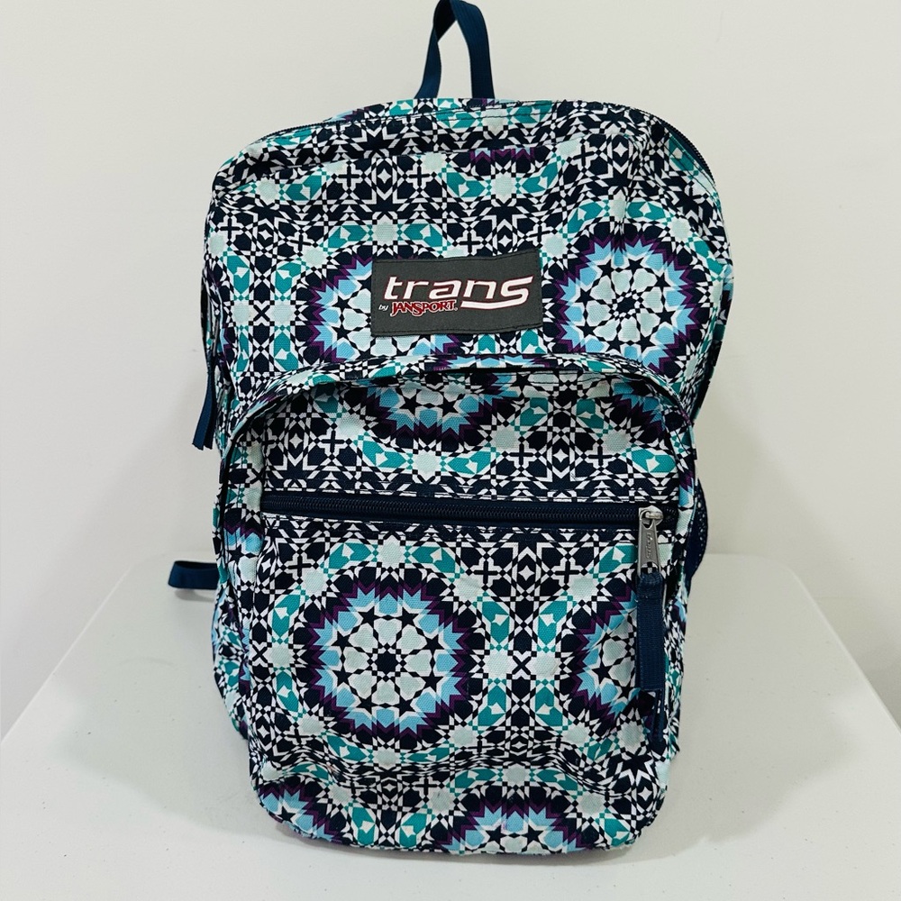 Trans By Jansport Supermax Laptop Backpack Bag, Blue, Purple, Aqua, Pattern